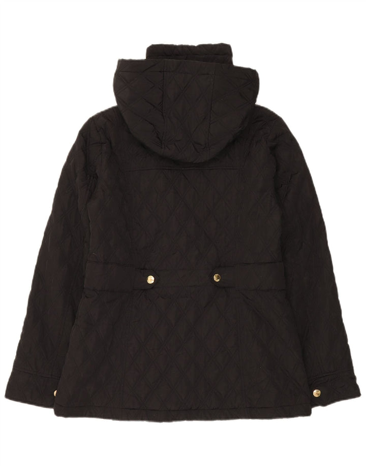 Damska pikowana kurtka Michael Kors z kapturem, oversize UK 10, mała czarna
