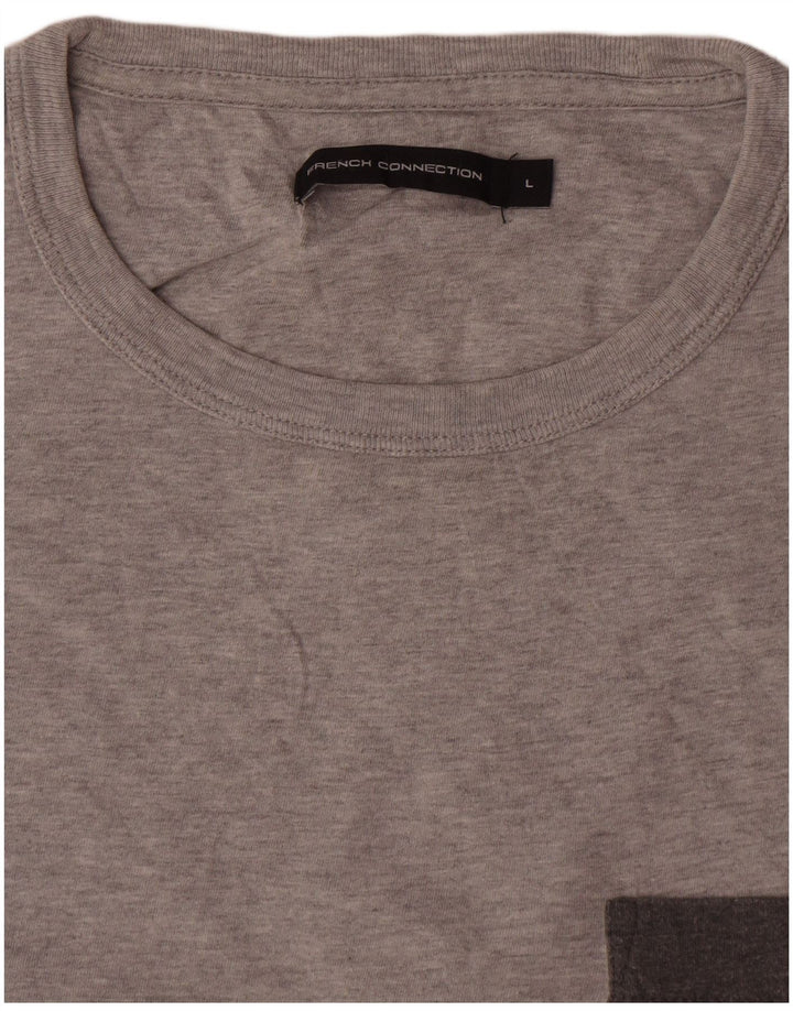 T-shirt męski French Connection, duży, szary, bawełniany