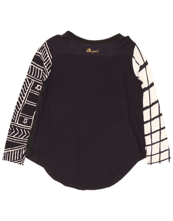 Desigual Womens Graphic Top Long Sleeve UK 18 XL Black Geometric