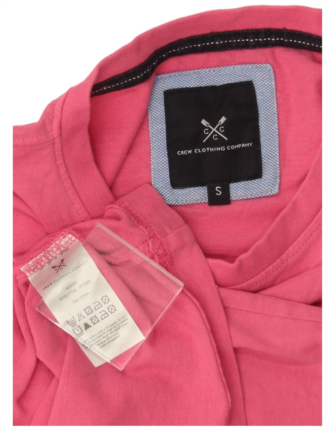 CREW CLOTHING Męski T-shirt Top Mały Różowy Bawełniany