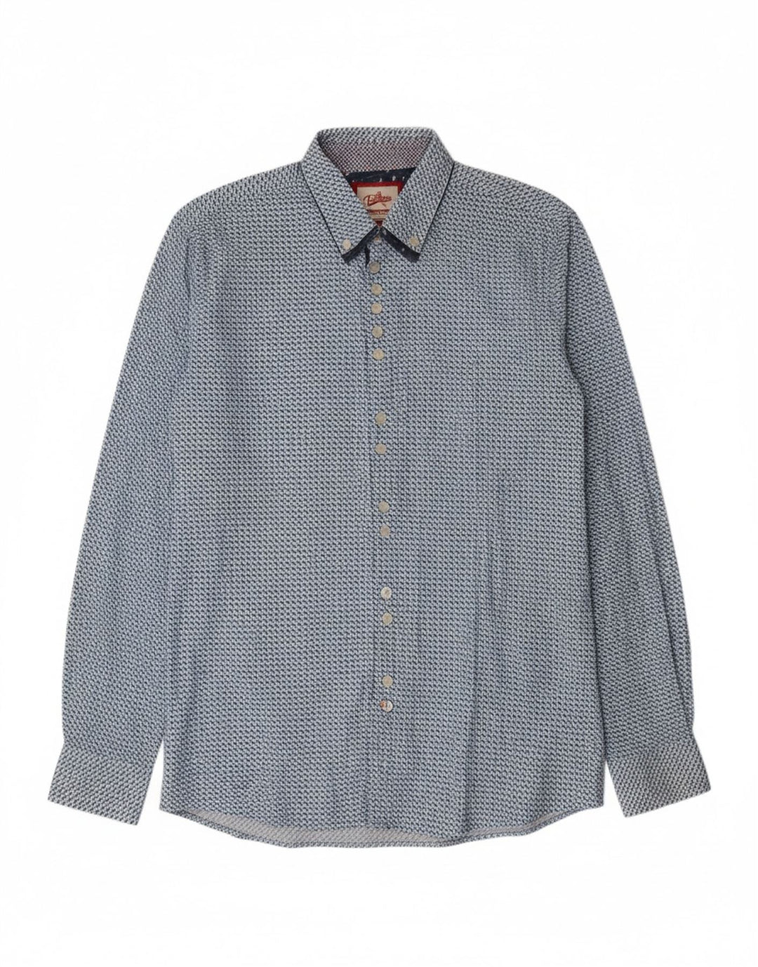 JOE BROWNS Mens Shirt Large Blue Geometric Cotton