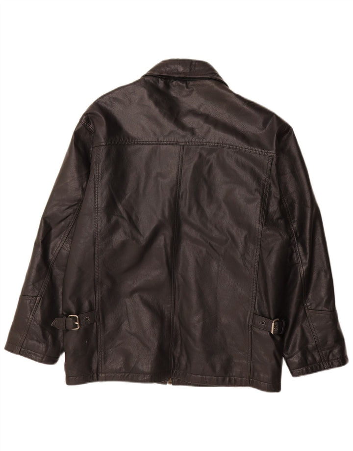 Vintage męska kurtka skórzana UK 38 średniej czarnej skóry