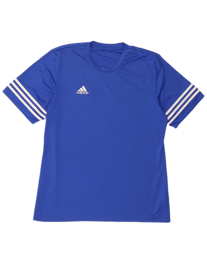 Adidas Męska koszulka Top 2XL Niebieski poliester