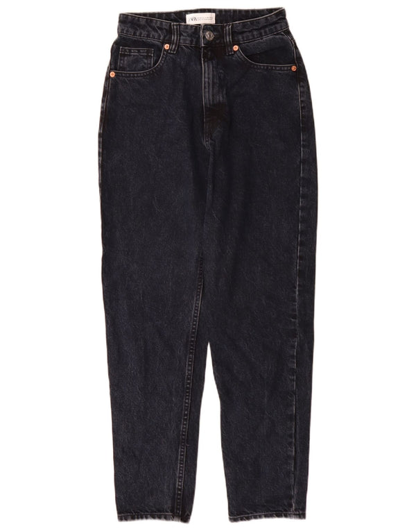 Damskie jeansy z wysokim stanem Zara EU 34 2XS W24 L28 Granatowa bawełna