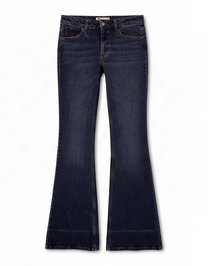 Damskie jeansy rozkloszowane Zara EU 34 2XS W24 L34 Niebieskie