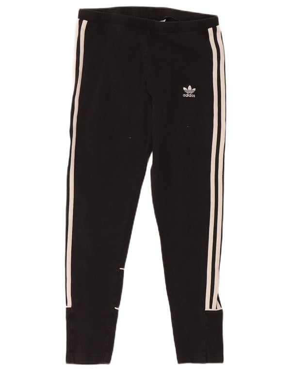 Damskie legginsy Adidas UK 12, średnie, czarne, bawełniane