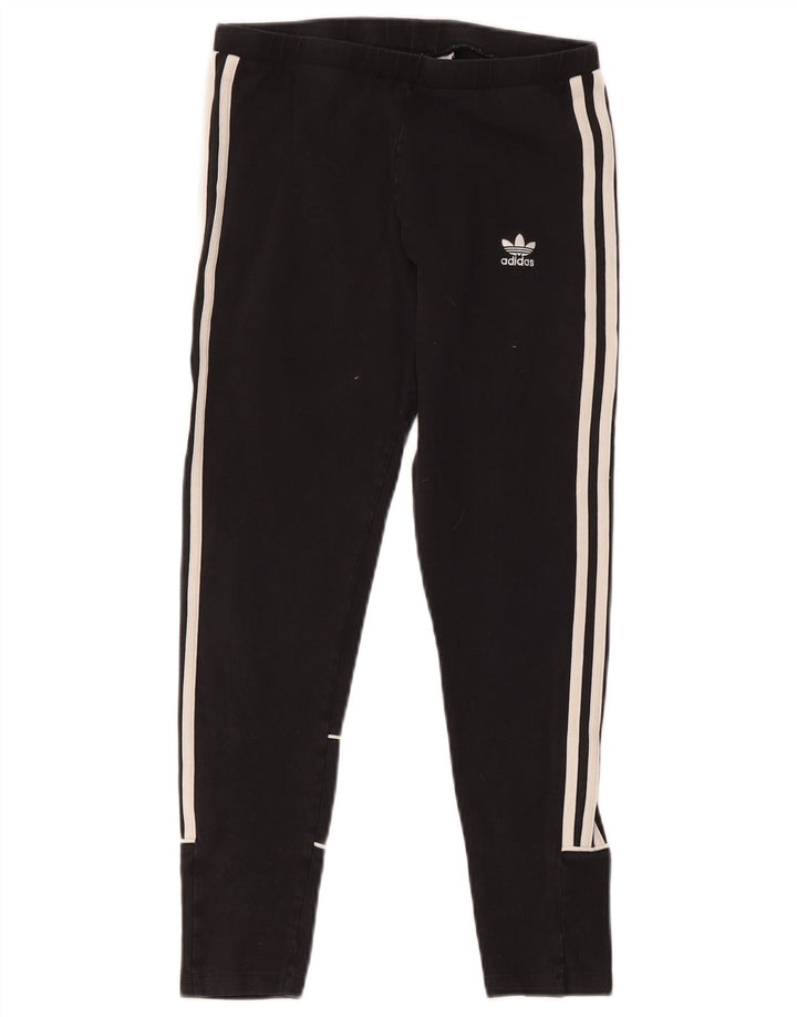Damskie legginsy Adidas UK 12, średnie, czarne, bawełniane