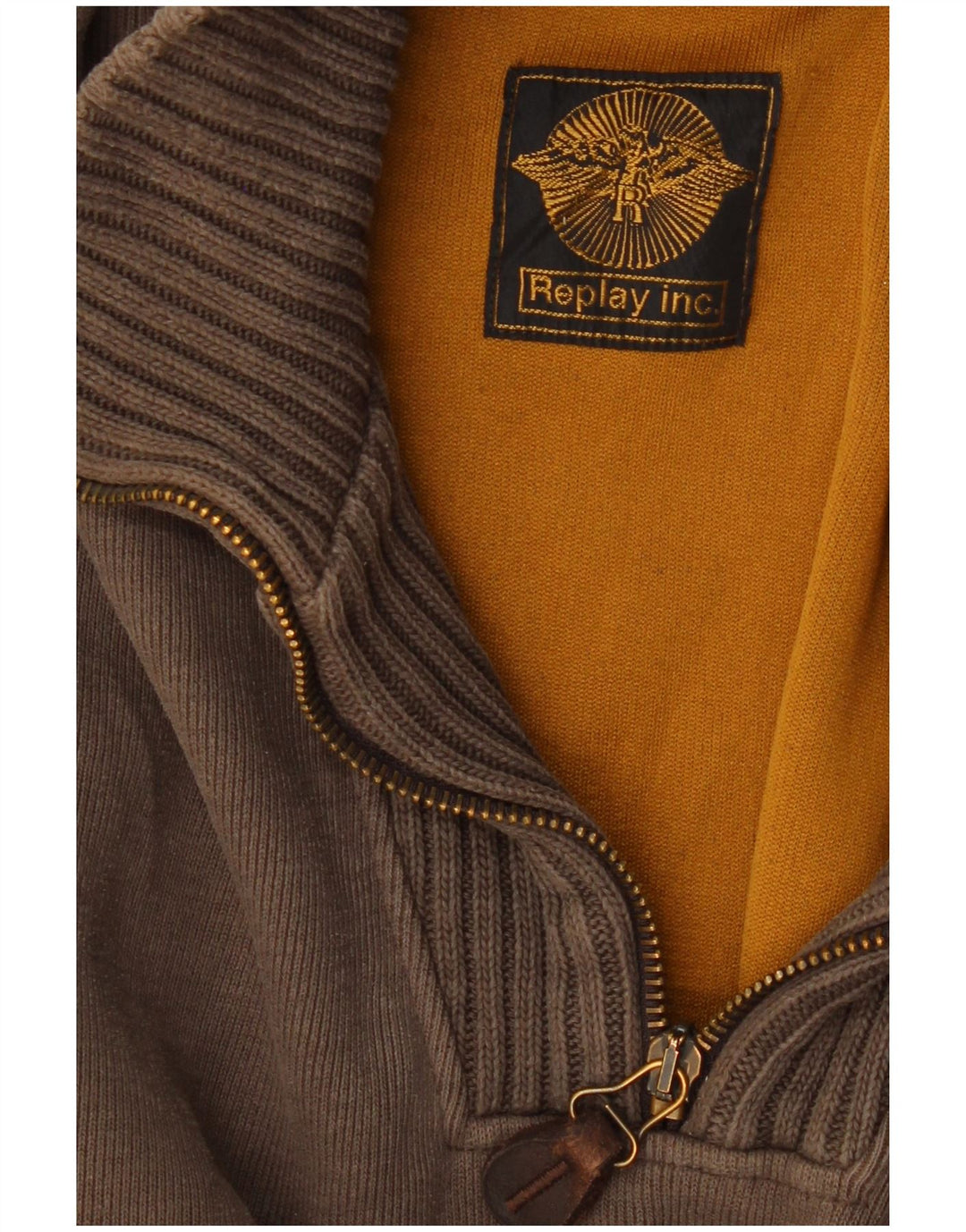 Męski sweter zapinany na zamek REPLAY, średnioszary