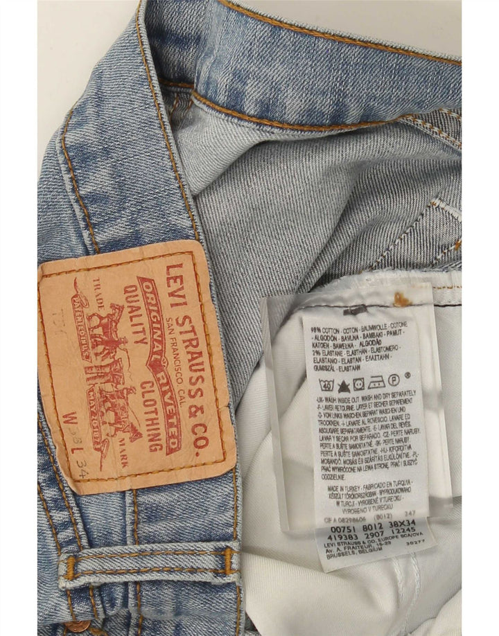 Męskie proste dżinsy Levi's W38 L34 Niebieskie bawełniane
