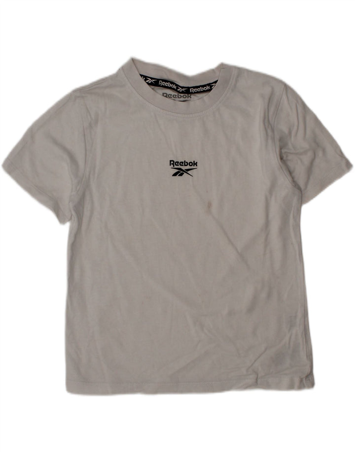 Chłopięcy T-shirt Reebok z grafiką, 6-7 lat, biała bawełna