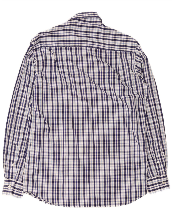 Męska koszula w kratkę Paul & Shark, bawełniana, w średnią niebieską kratkę