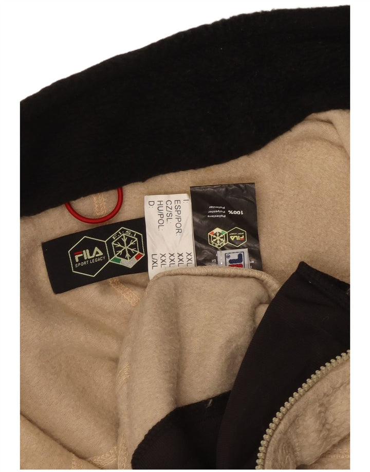 Męska kurtka polarowa Fila UK 40, duża, beżowa, poliester