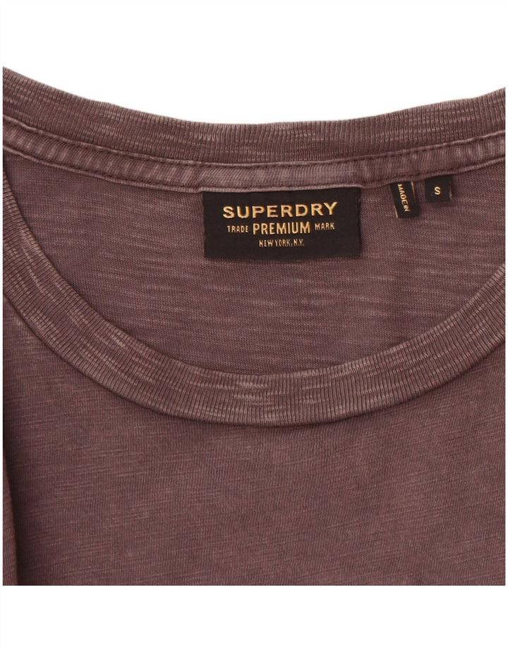 SUPERDRY Męski T-shirt Top Mały, Szary, Bawełniany