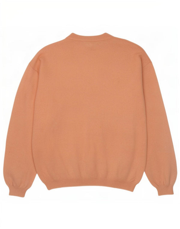 Sweter damski w stylu vintage z okrągłym dekoltem UK 12 Średni różowy wełniany