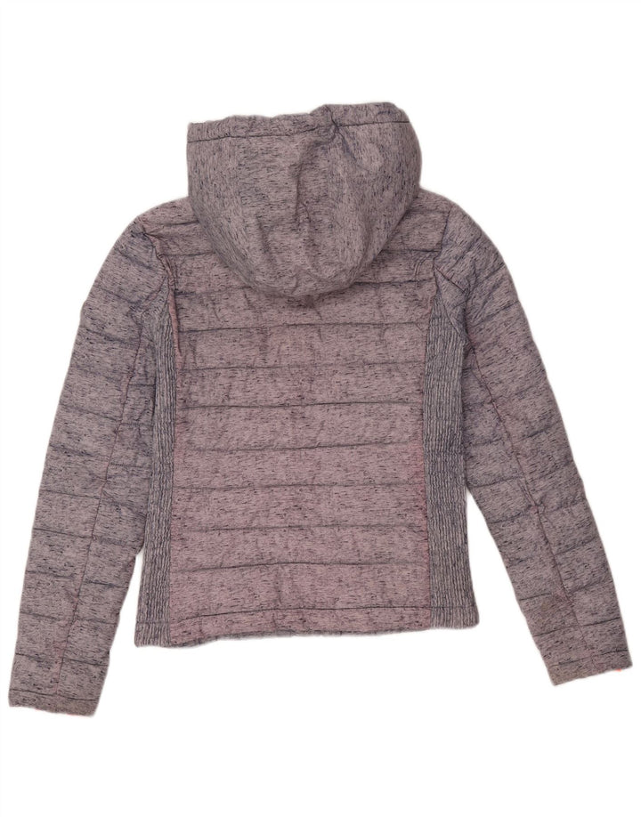 Damska wyściełana kurtka z kapturem Superdry UK 8 XS Szary poliester w blokach kolorów