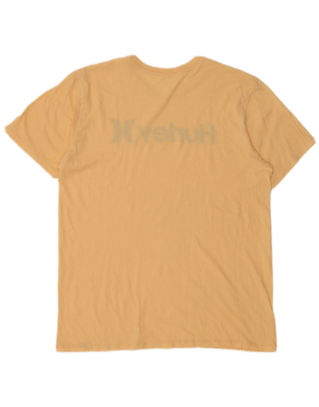 Męski T-shirt z grafiką HURLEY, duży, żółty, bawełniany