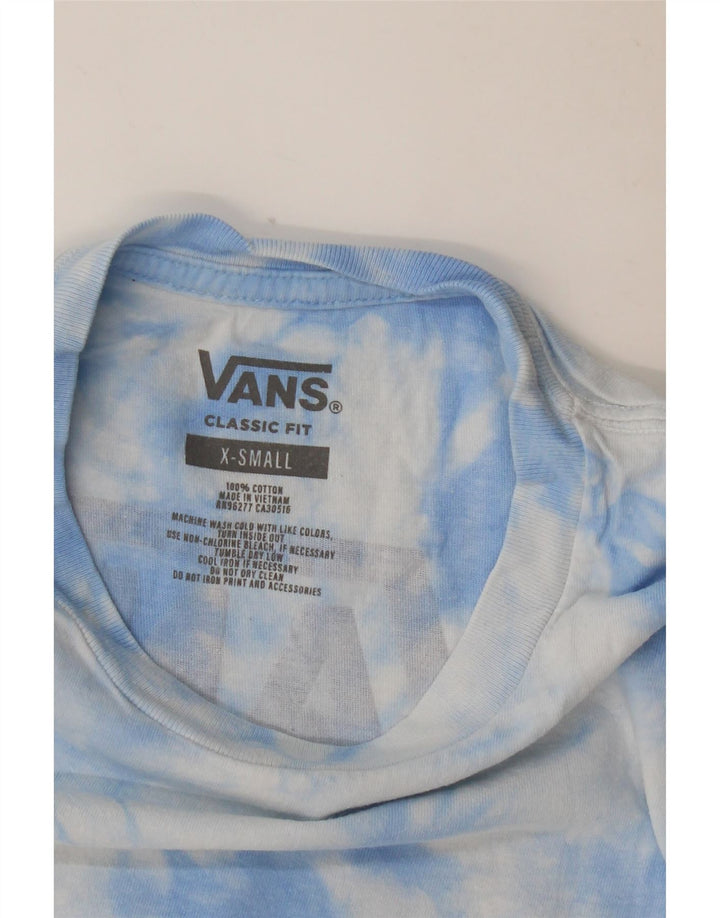 Męski T-shirt VANS o klasycznym kroju z grafiką, top XS, niebieski Tie Dye, bawełniany