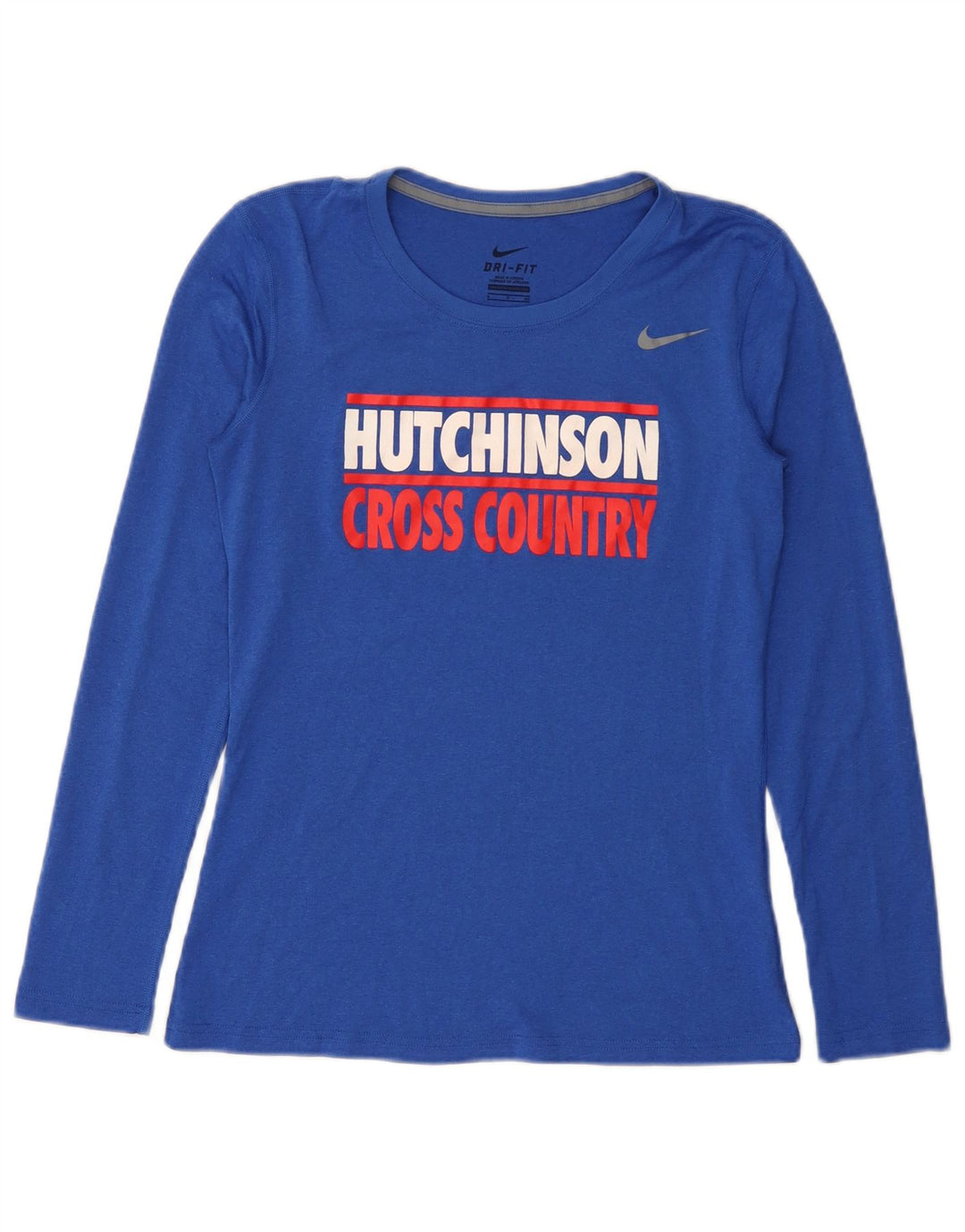 Damska koszulka Nike Hutchinson Graphic z długim rękawem, UK 10, mały, niebieski poliester