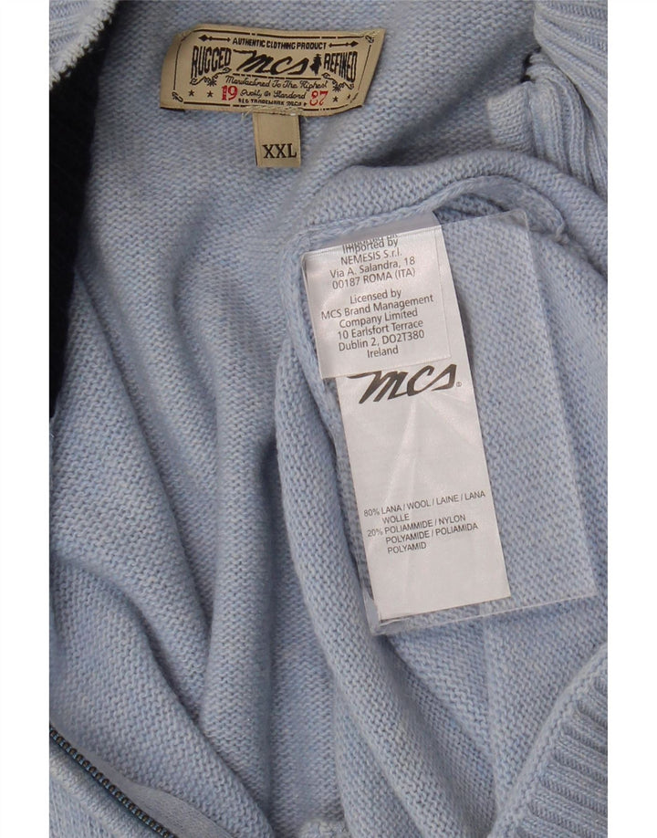 MARLBORO CLASSICS Męski sweter kardigan 2XL Niebieska wełna
