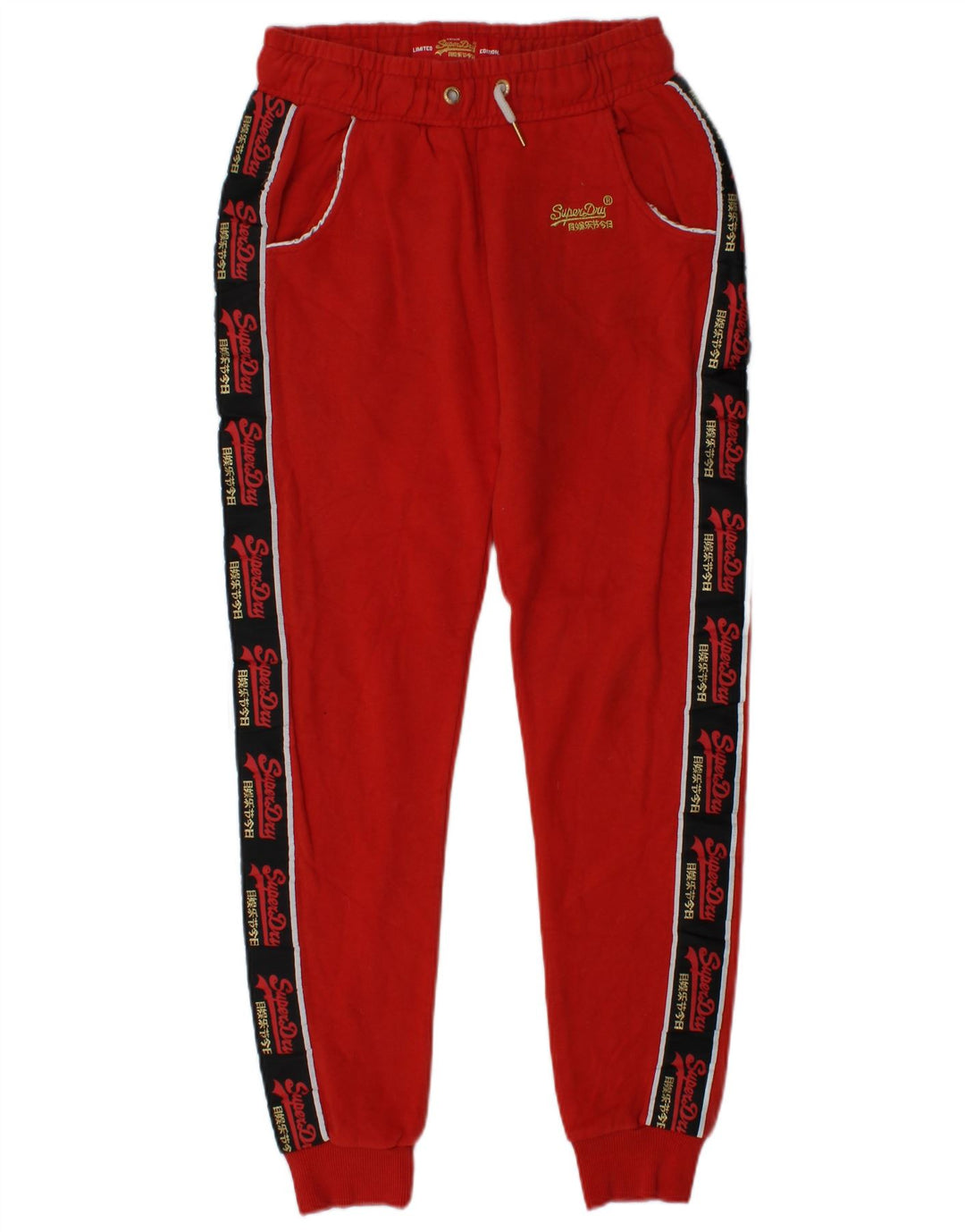 Damskie spodnie dresowe SUPERDRY z grafiką Joggers UK 6 XS w kolorze czerwonym