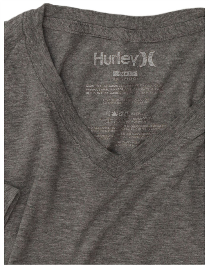 T-shirt męski Hurley, mały, szary, z bawełny w plamki
