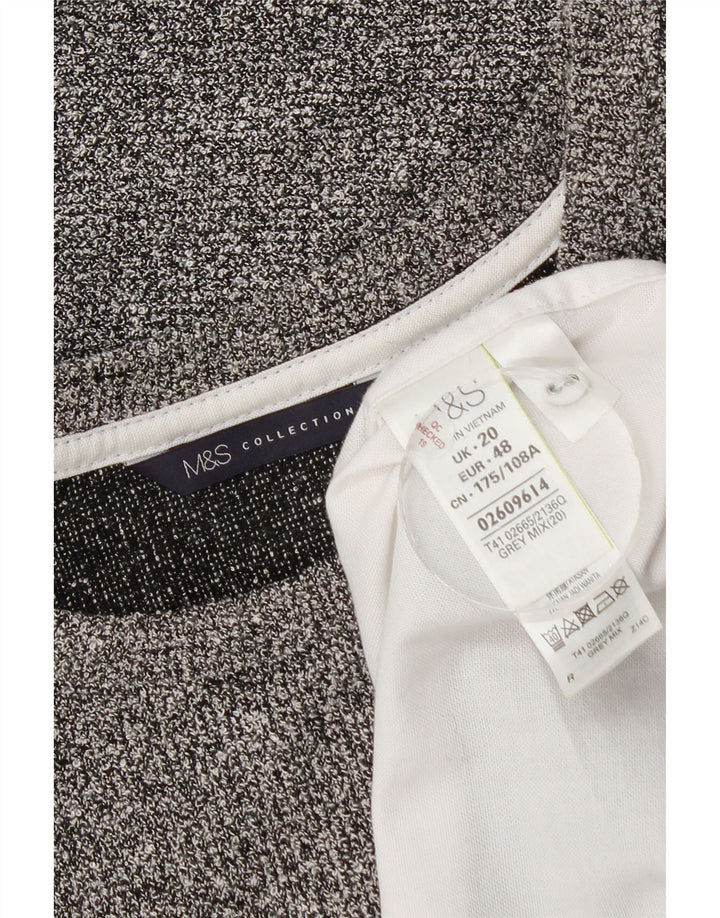 Bluzka damska Marks & Spencer UK 20 2XL Szary, plamkowany poliester