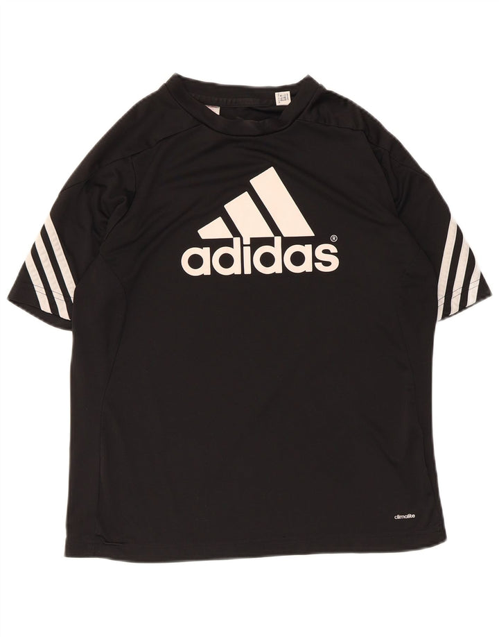 Damska koszulka Adidas Climalite Graphic Top UK 12 Średni czarny poliester