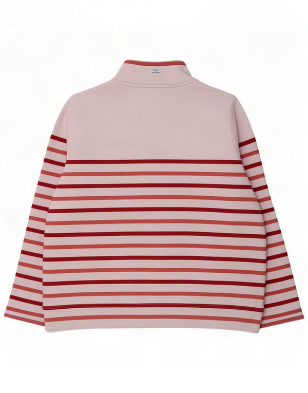 Crew Clothing Damska bluza z dekoltem w serek UK 16, duże różowe paski
