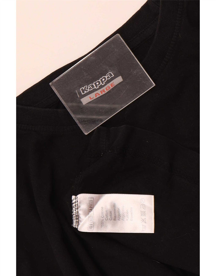 Męski T-shirt Kappa, duży, czarny, bawełniany