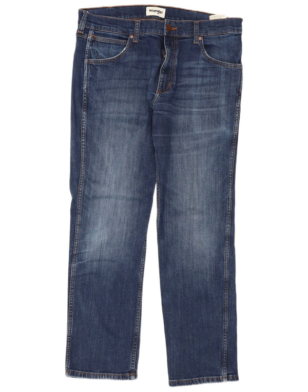 Wrangler Męskie Greensboro Straight Jeans W32 L30 Niebieskie bawełniane