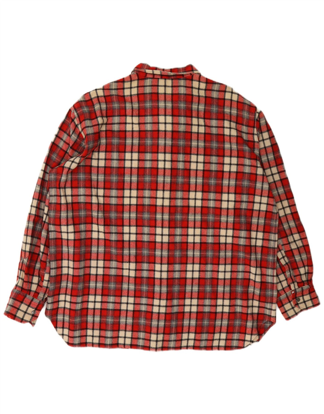 Vintage męska koszula flanelowa XL, wełniana w czerwoną kratę