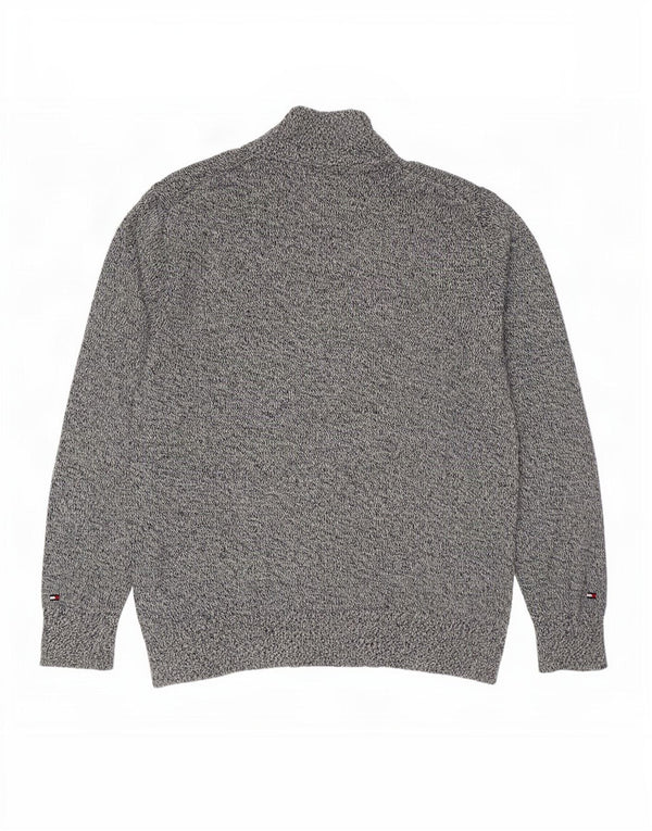 Tommy Hilfiger Męski sweter rozpinany XL Granatowy, bawełniany nakrapiany
