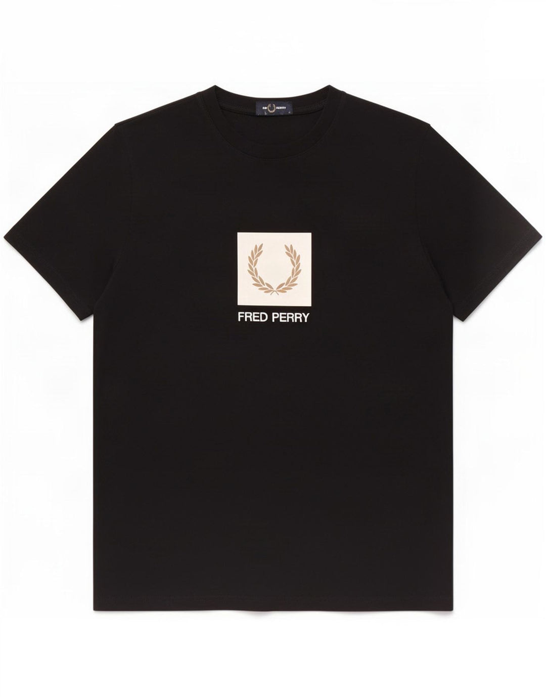 Męska koszulka z grafiką Fred Perry, średnia czarna bawełna