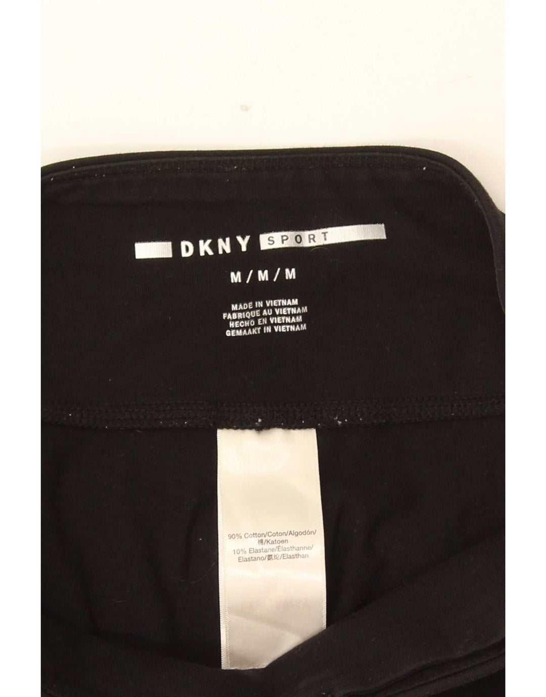 Damskie legginsy Dkny Crop Graphic UK 12, średnia czarna bawełna