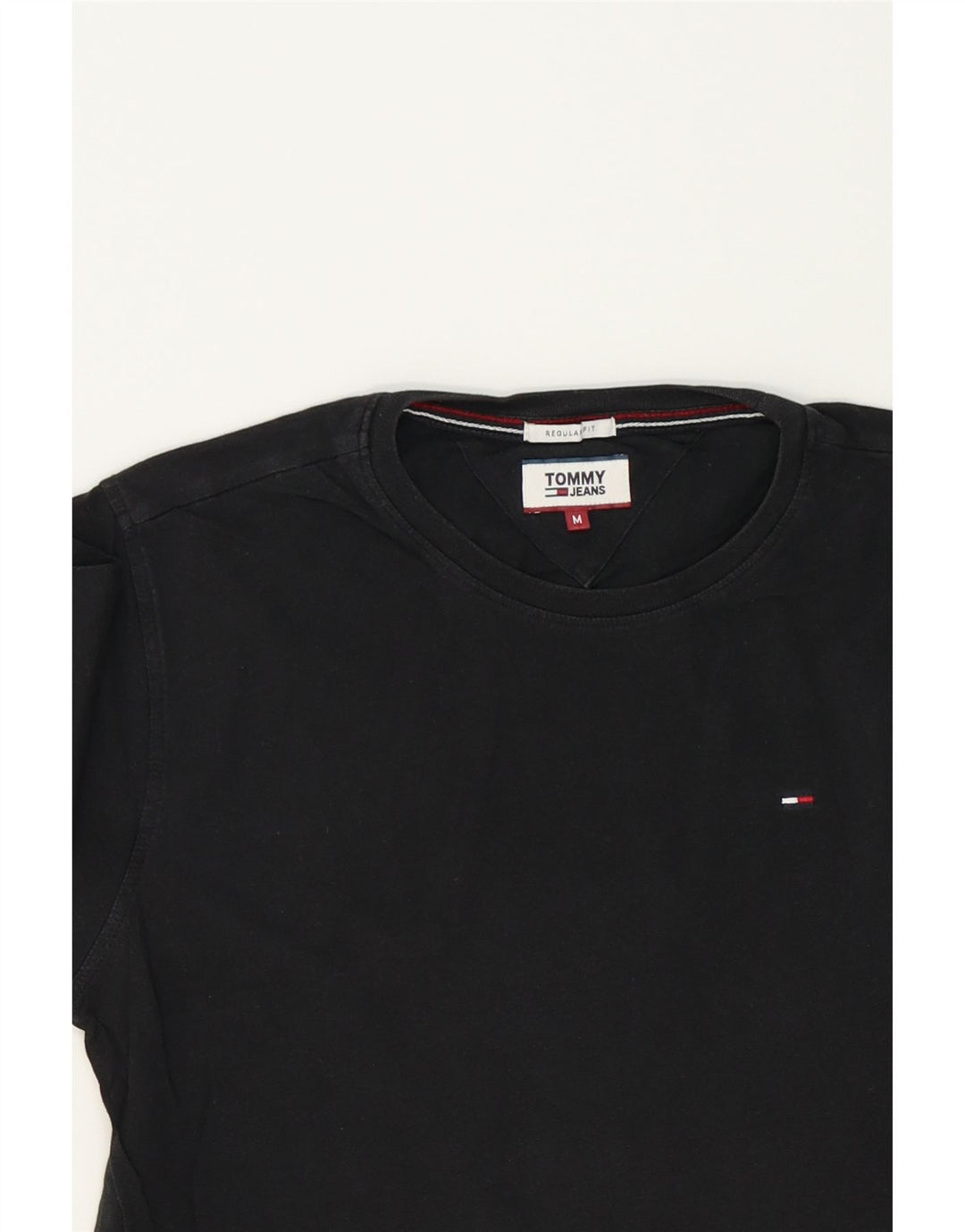 TOMMY HILFIGER Mens Regular Fit T-Shirt Top Medium Black Vintage Tommy Hilfiger and Second-Hand Tommy Hilfiger from Messina Hembry 