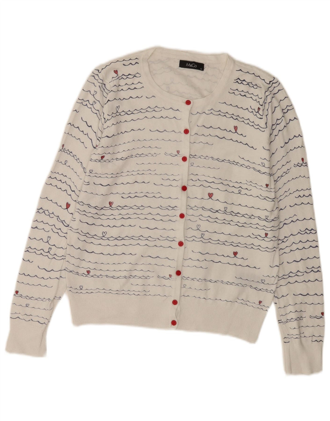 Sweter damski M&Co, UK 12, wiskoza w średnie białe paski