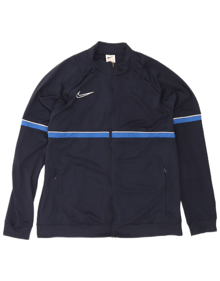 Męska kurtka dresowa Nike Dri Fit XL, granatowa, z poliestru w blokach kolorów