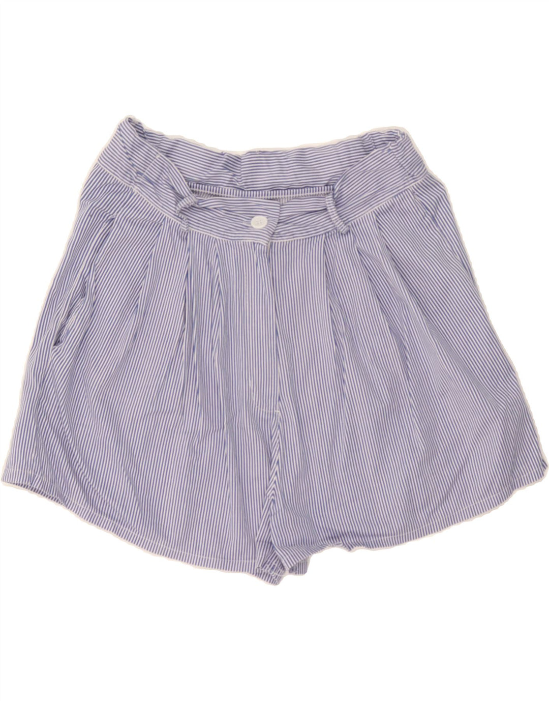 VINTAGE Womens Chino Shorts Medium W30 Blue Pinstripe Cotton Vintage Vintage and Second-Hand Vintage from Messina Hembry 