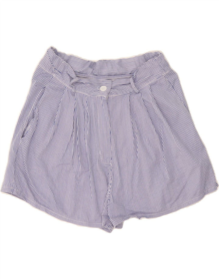 VINTAGE Womens Chino Shorts Medium W30 Blue Pinstripe Cotton Vintage Vintage and Second-Hand Vintage from Messina Hembry 