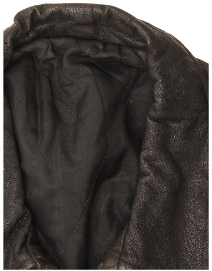 Vintage męska skórzana kurtka UK 40 duża czarna skóra