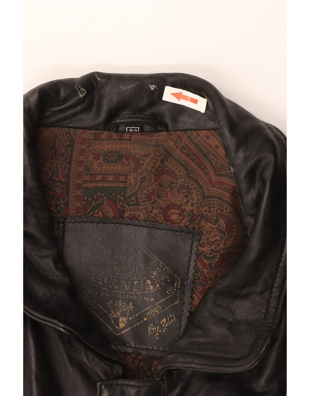 Vintage męska skórzana kurtka UK 44 2XL czarna skóra