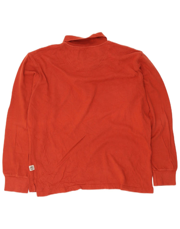 Męska koszulka polo Timberland z długim rękawem, duża, pomarańczowa, bawełniana