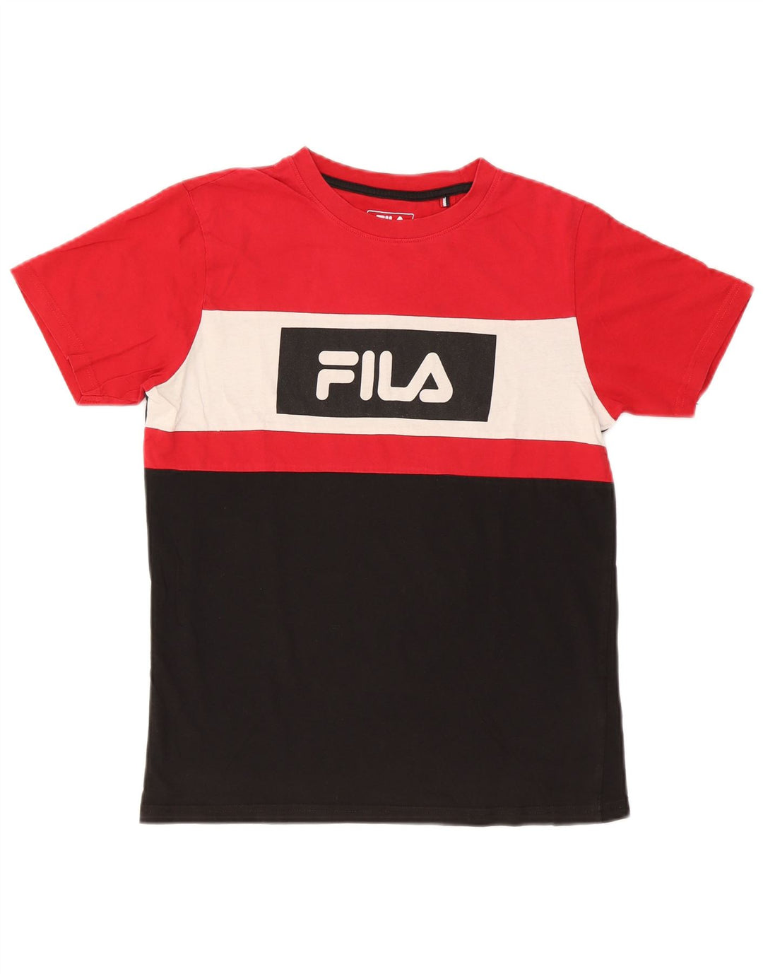 Męski T-shirt Fila z grafiką, mały, wielokolorowy, bawełniany z blokami kolorów