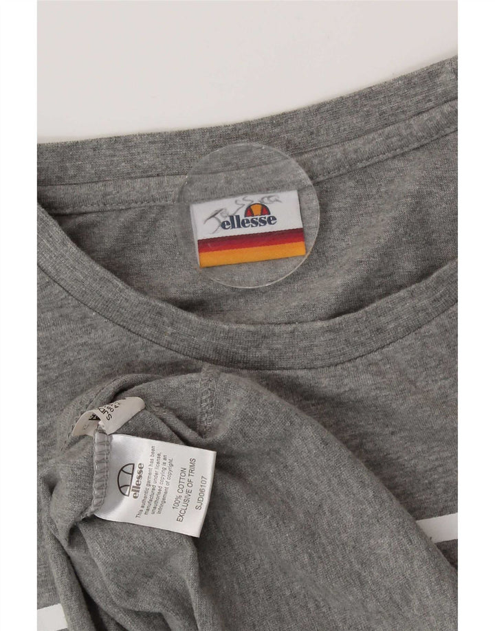 Męski T-shirt z grafiką Ellesse, duży, szary, nakrapiany bawełniany
