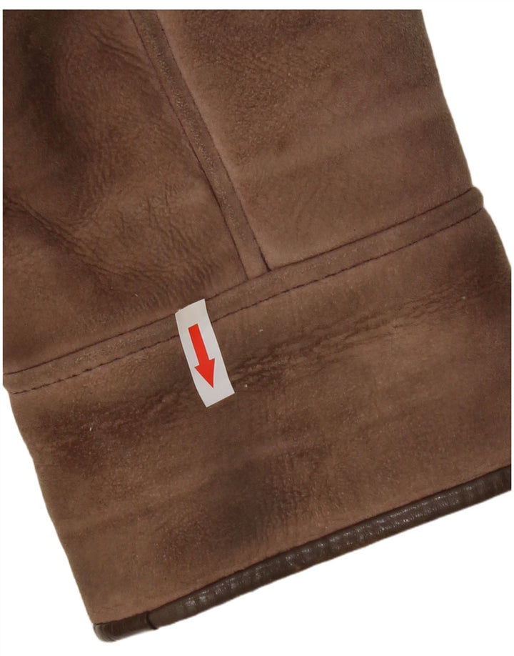 Damska kurtka Shearling Nurseys UK 16, duża, brązowa skóra owcza