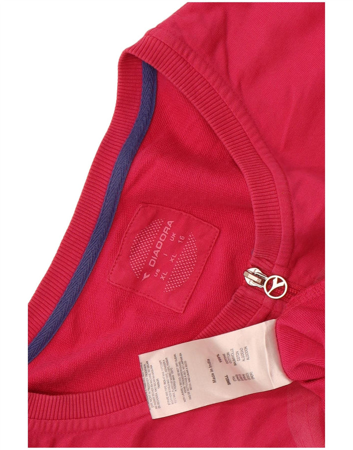 Damska kurtka dresowa Diadora Graphic Oversize UK 16, duża różowa