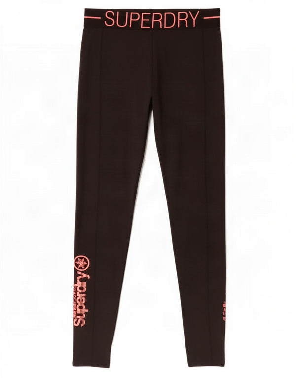 Damskie legginsy Superdry Graphic UK 14, średni czarny poliester