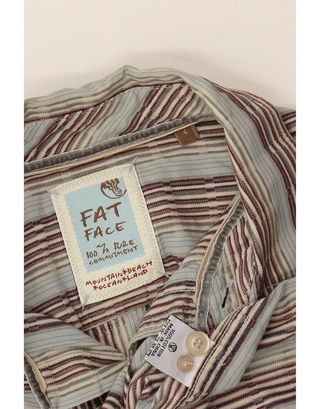 Koszula męska FAT FACE, mała, szara, bawełniana w paski