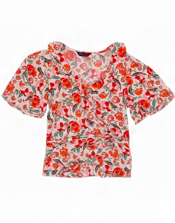 Bluzka damska Marks & Spencer Top UK 10 Small, wielobarwna, w kwiaty, wiskoza