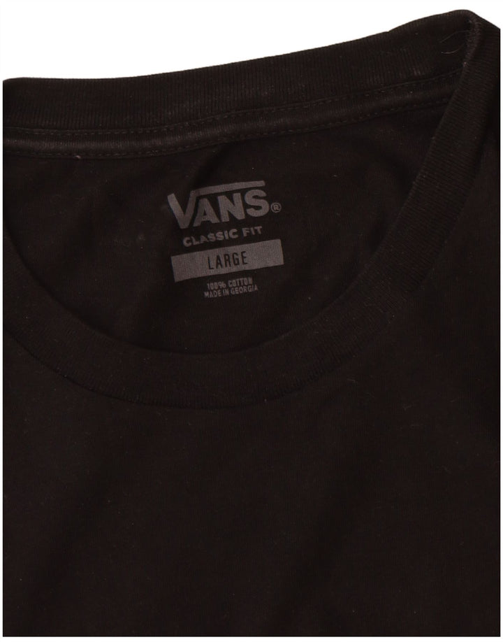 Męski T-shirt Vans o klasycznym kroju, duży, czarny, bawełniany